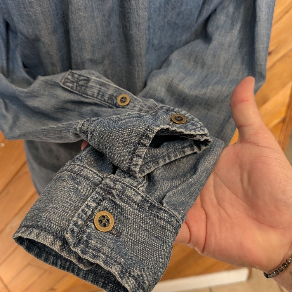 Eileen Fisher Blue Denim Shirt Size PP - Picture 4 of 6